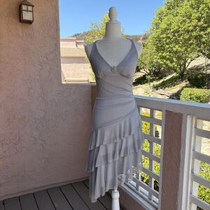 VTG Y2K Speechless Dress Medium Silver Sheer Coquette Fairycore Fairy Whimsical